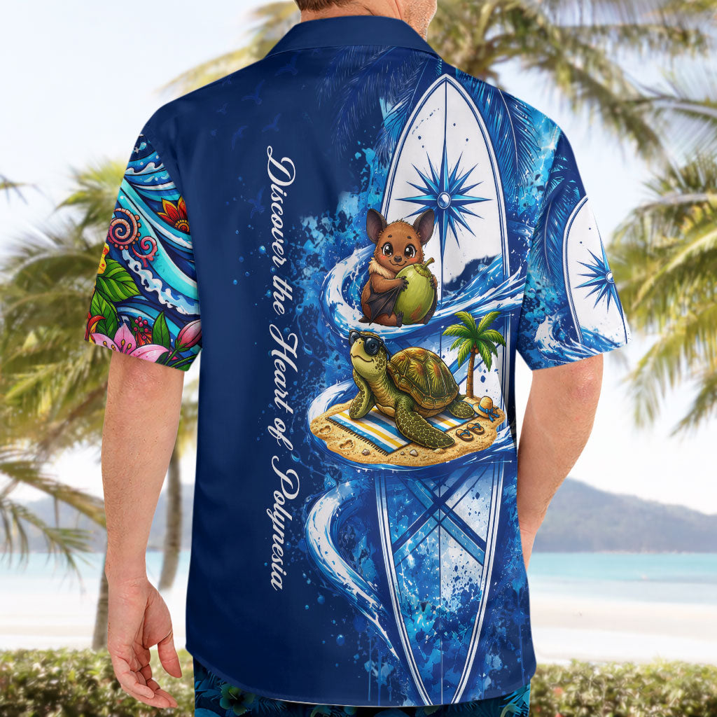 American Samoa Pago Pago Hawaiian Shirt Sea Turtle And Fruit Bat - Tropical Hibiscus Flowers Polynesian
