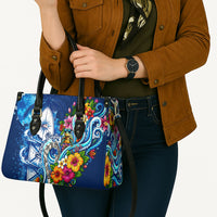 American Samoa Pago Pago Leather Bag Sea Turtle And Fruit Bat - Tropical Hibiscus Flowers Polynesian