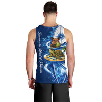 American Samoa Pago Pago Men Tank Top Sea Turtle And Fruit Bat - Tropical Hibiscus Flowers Polynesian