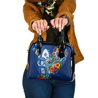 American Samoa Pago Pago Shoulder Handbag Sea Turtle And Fruit Bat - Tropical Hibiscus Flowers Polynesian