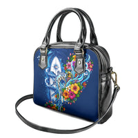 American Samoa Pago Pago Shoulder Handbag Sea Turtle And Fruit Bat - Tropical Hibiscus Flowers Polynesian