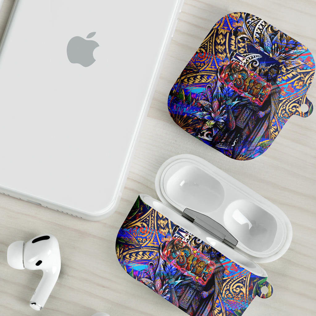 American Samoa Warrior AirPods Case Polynesian Fruit Bat Talofa Urban Graffiti Street Art