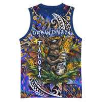 American Samoa Warrior Basketball Jersey Polynesian Fruit Bat Talofa Urban Graffiti Street Art