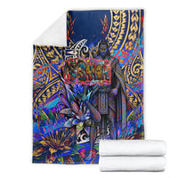 American Samoa Warrior Blanket Polynesian Fruit Bat Talofa Urban Graffiti Street Art