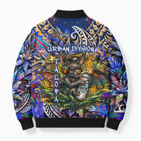 American Samoa Warrior Bomber Puffer Jacket Polynesian Fruit Bat Talofa Urban Graffiti Street Art