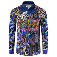 American Samoa Warrior Button Sweatshirt Polynesian Fruit Bat Talofa Urban Graffiti Street Art