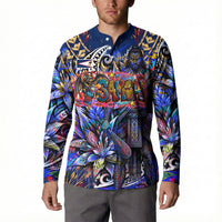 American Samoa Warrior Button Sweatshirt Polynesian Fruit Bat Talofa Urban Graffiti Street Art