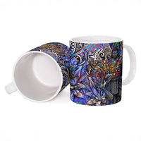 American Samoa Warrior Ceramic Mug Polynesian Fruit Bat Talofa Urban Graffiti Street Art