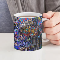 American Samoa Warrior Ceramic Mug Polynesian Fruit Bat Talofa Urban Graffiti Street Art