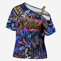 American Samoa Warrior Cross Shoulder Shirt Polynesian Fruit Bat Talofa Urban Graffiti Street Art