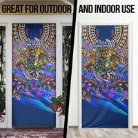 American Samoa Warrior Door Cover Polynesian Fruit Bat Talofa Urban Graffiti Street Art