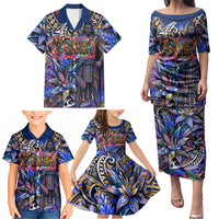 American Samoa Warrior Family Matching Puletasi and Hawaiian Shirt Polynesian Fruit Bat Talofa Urban Graffiti Street Art