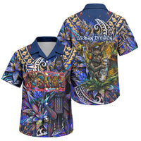 American Samoa Warrior Family Matching Summer Maxi Dress and Hawaiian Shirt Polynesian Fruit Bat Talofa Urban Graffiti Street Art