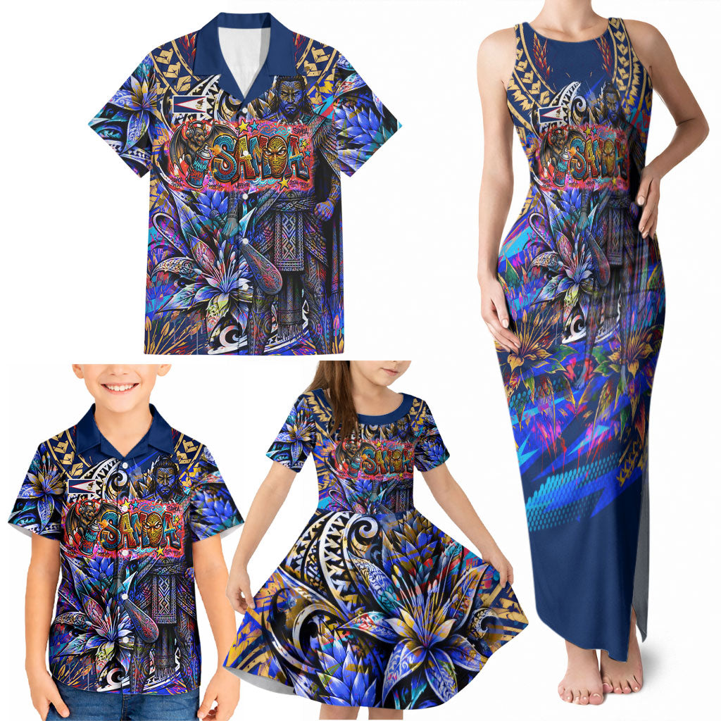 American Samoa Warrior Family Matching Tank Maxi Dress and Hawaiian Shirt Polynesian Fruit Bat Talofa Urban Graffiti Street Art TS04 - Polynesian Pride