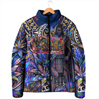 American Samoa Warrior Padded Jacket Polynesian Fruit Bat Talofa Urban Graffiti Street Art