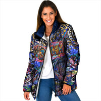 American Samoa Warrior Padded Jacket Polynesian Fruit Bat Talofa Urban Graffiti Street Art