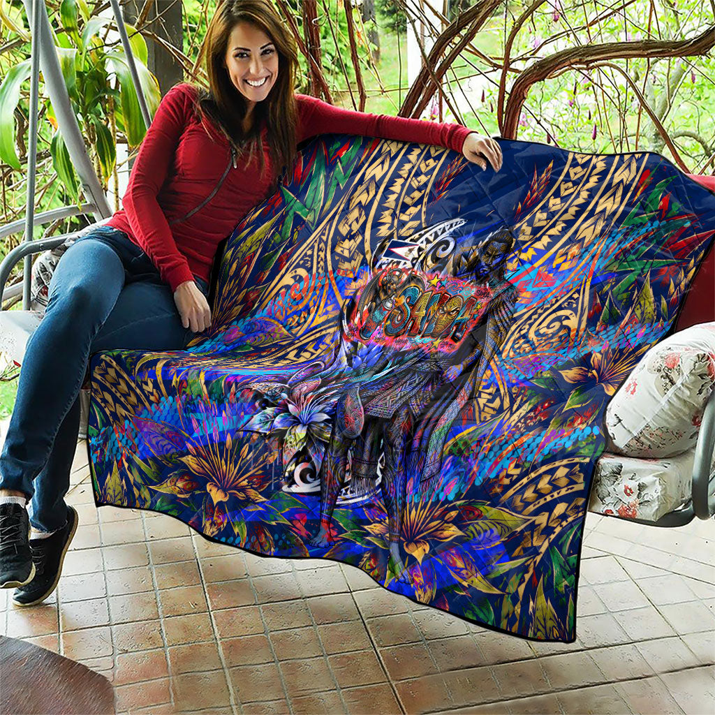 American Samoa Warrior Quilt Polynesian Fruit Bat Talofa Urban Graffiti Street Art
