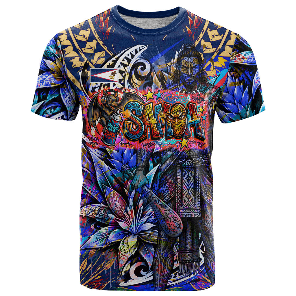 American Samoa Warrior T Shirt Polynesian Fruit Bat Talofa Urban Graffiti Street Art