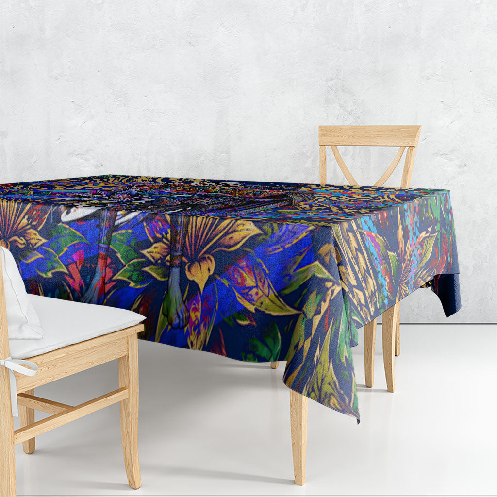 American Samoa Warrior Tablecloth Polynesian Fruit Bat Talofa Urban Graffiti Street Art