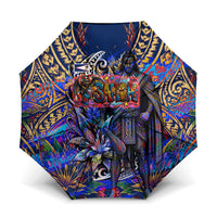 American Samoa Warrior Umbrella Polynesian Fruit Bat Talofa Urban Graffiti Street Art