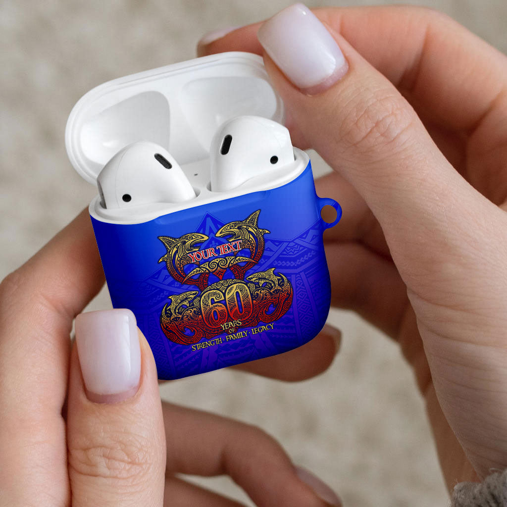 Personalized Polynesian 60th Birthday AirPods Case Polynesian Tribal Art Vintage Ocean Pattern TS04 - Polynesian Pride