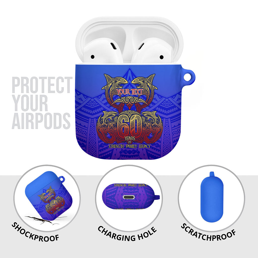 Personalized Polynesian 60th Birthday AirPods Case Polynesian Tribal Art Vintage Ocean Pattern TS04 - Polynesian Pride