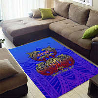 Personalized Polynesian 60th Birthday Area Rug Polynesian Tribal Art Vintage Ocean Pattern TS04 - Polynesian Pride