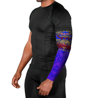 Personalized Polynesian 60th Birthday Arm Sleeves Polynesian Tribal Art Vintage Ocean Pattern TS04 - Polynesian Pride