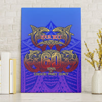 Personalized Polynesian 60th Birthday Canvas Wall Art Polynesian Tribal Art Vintage Ocean Pattern TS04 Without Frame Blue Yellow - Polynesian Pride
