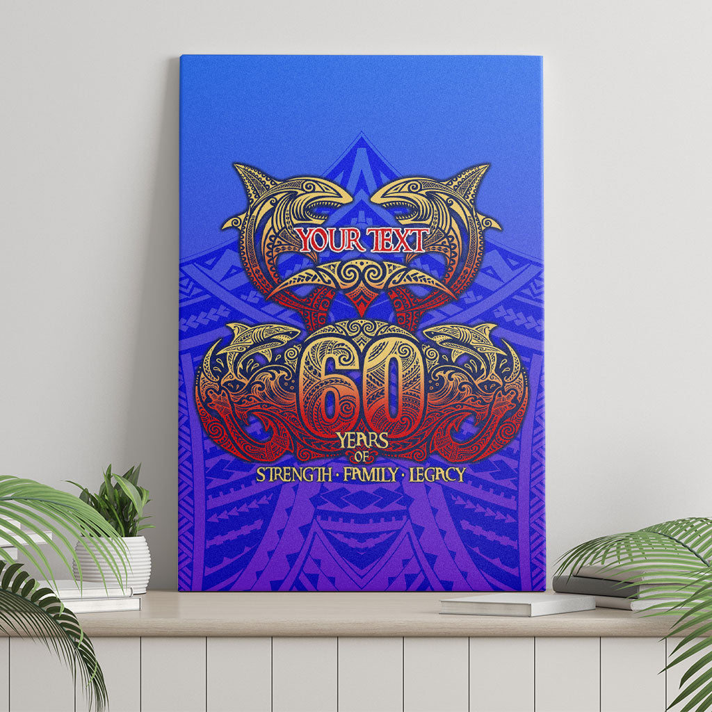Personalized Polynesian 60th Birthday Canvas Wall Art Polynesian Tribal Art Vintage Ocean Pattern TS04 - Polynesian Pride