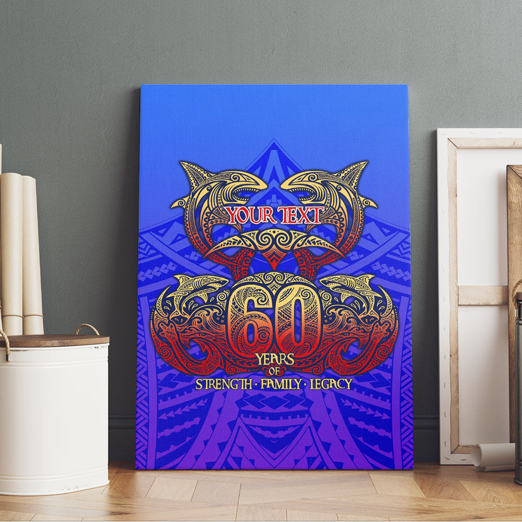 Personalized Polynesian 60th Birthday Canvas Wall Art Polynesian Tribal Art Vintage Ocean Pattern TS04 - Polynesian Pride