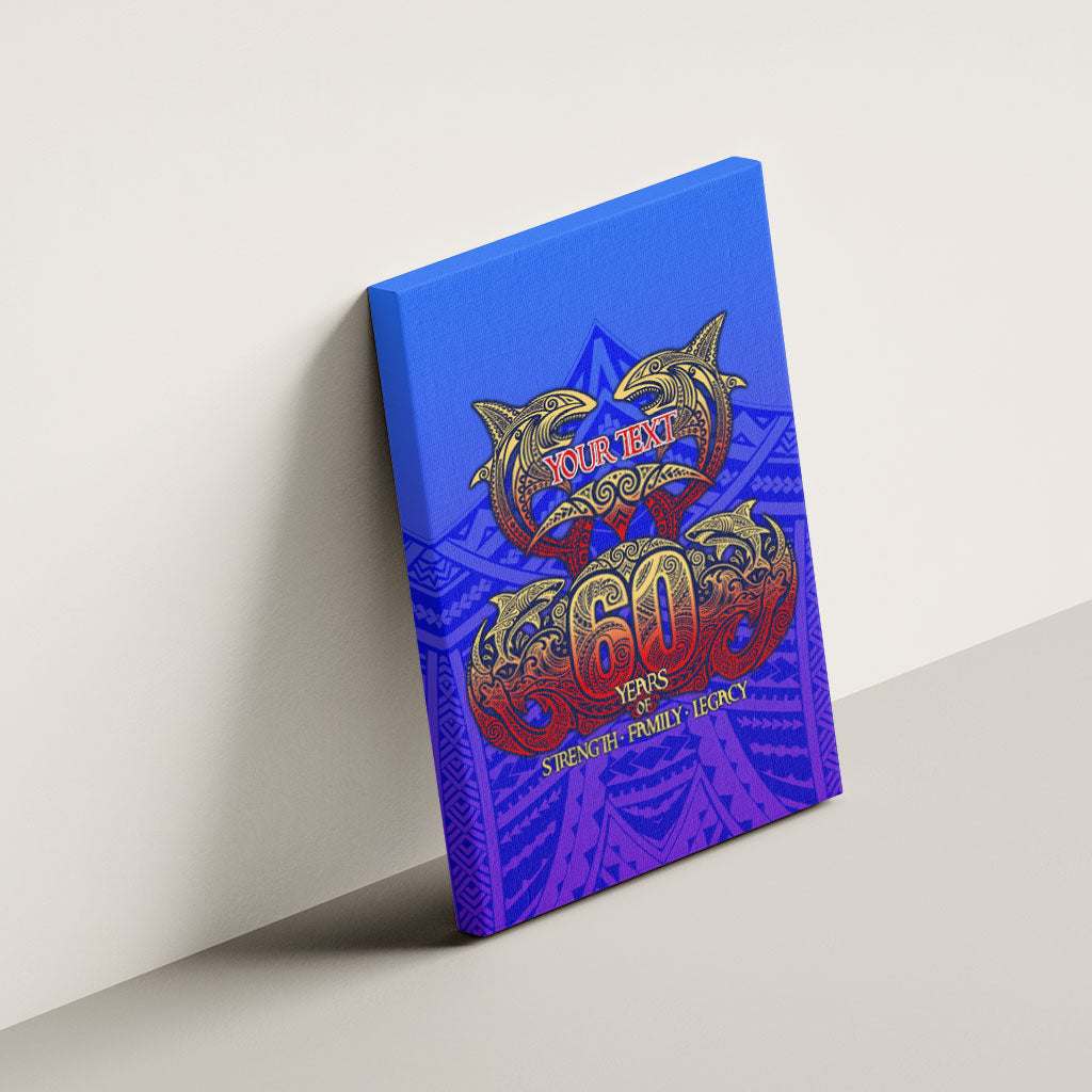 Personalized Polynesian 60th Birthday Canvas Wall Art Polynesian Tribal Art Vintage Ocean Pattern TS04 - Polynesian Pride