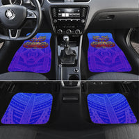 Personalized Polynesian 60th Birthday Car Mats Polynesian Tribal Art Vintage Ocean Pattern TS04 Set 4pcs Blue Yellow - Polynesian Pride