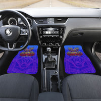 Personalized Polynesian 60th Birthday Car Mats Polynesian Tribal Art Vintage Ocean Pattern TS04 Set 2pcs - Front Blue Yellow - Polynesian Pride