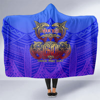Personalized Polynesian 60th Birthday Hooded Blanket Polynesian Tribal Art Vintage Ocean Pattern TS04 One Size Blue Yellow - Polynesian Pride