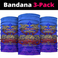 Personalized Polynesian 60th Birthday Neck Gaiter Polynesian Tribal Art Vintage Ocean Pattern TS04 package One Size: 25*50cm Blue Yellow - Polynesian Pride