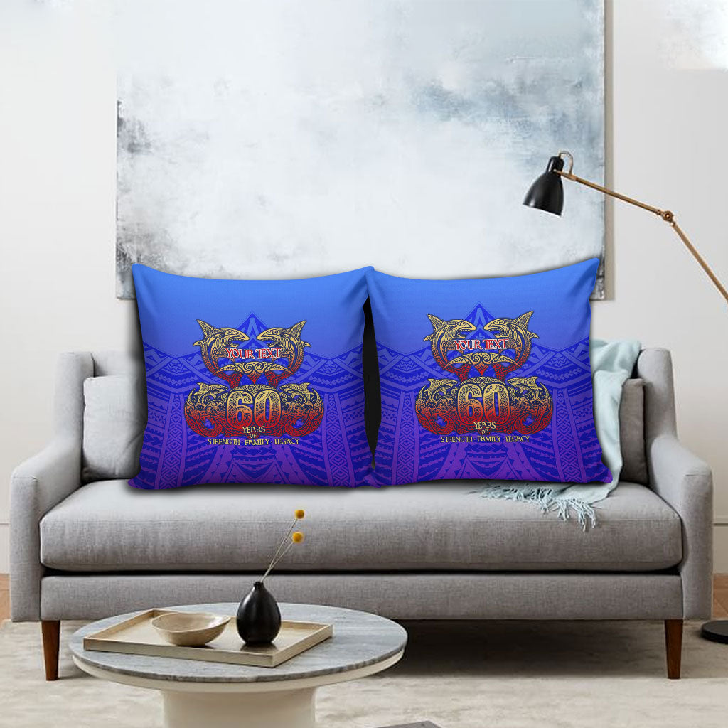 Personalized Polynesian 60th Birthday Pillow Cover Polynesian Tribal Art Vintage Ocean Pattern TS04 - Polynesian Pride