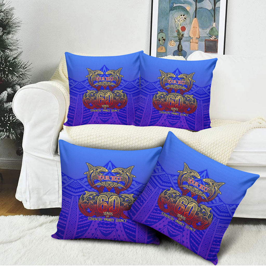 Personalized Polynesian 60th Birthday Pillow Cover Polynesian Tribal Art Vintage Ocean Pattern TS04 - Polynesian Pride