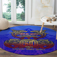 Personalized Polynesian 60th Birthday Round Carpet Polynesian Tribal Art Vintage Ocean Pattern TS04 - Polynesian Pride