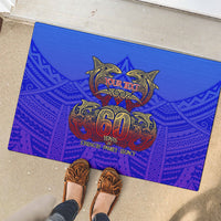 Personalized Polynesian 60th Birthday Rubber Doormat Polynesian Tribal Art Vintage Ocean Pattern TS04 - Polynesian Pride