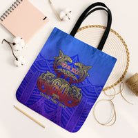 Personalized Polynesian 60th Birthday Tote Bag Polynesian Tribal Art Vintage Ocean Pattern TS04 Black Strap One Size Blue Yellow - Polynesian Pride