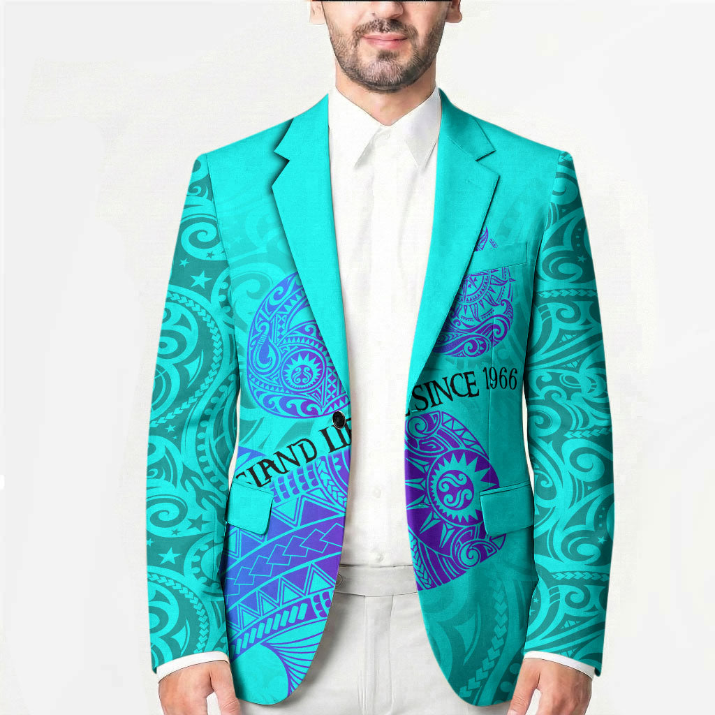Personalized Polynesian 60th Birthday Island Life Since 1966 Blazer Vibrant Tribal Tattoo Ocean Sunset Pattern TS04 - Polynesian Pride