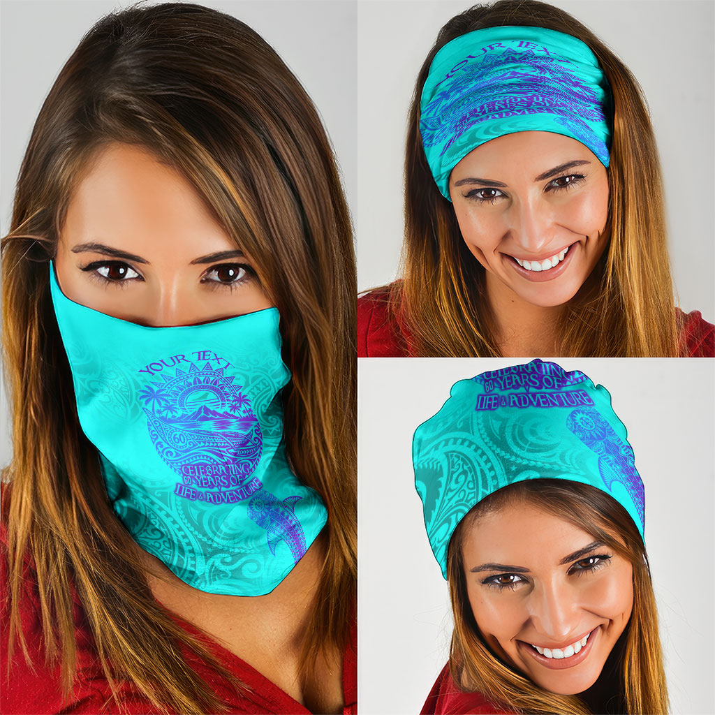 Personalized Polynesian 60th Birthday Island Life Since 1966 Neck Gaiter Vibrant Tribal Tattoo Ocean Sunset Pattern TS04 - Polynesian Pride