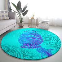 Personalized Polynesian 60th Birthday Island Life Since 1966 Round Carpet Vibrant Tribal Tattoo Ocean Sunset Pattern TS04 - Polynesian Pride
