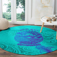 Personalized Polynesian 60th Birthday Island Life Since 1966 Round Carpet Vibrant Tribal Tattoo Ocean Sunset Pattern TS04 - Polynesian Pride