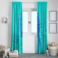 Personalized Polynesian 60th Birthday Island Life Since 1966 Window Curtain Vibrant Tribal Tattoo Ocean Sunset Pattern TS04 - Polynesian Pride
