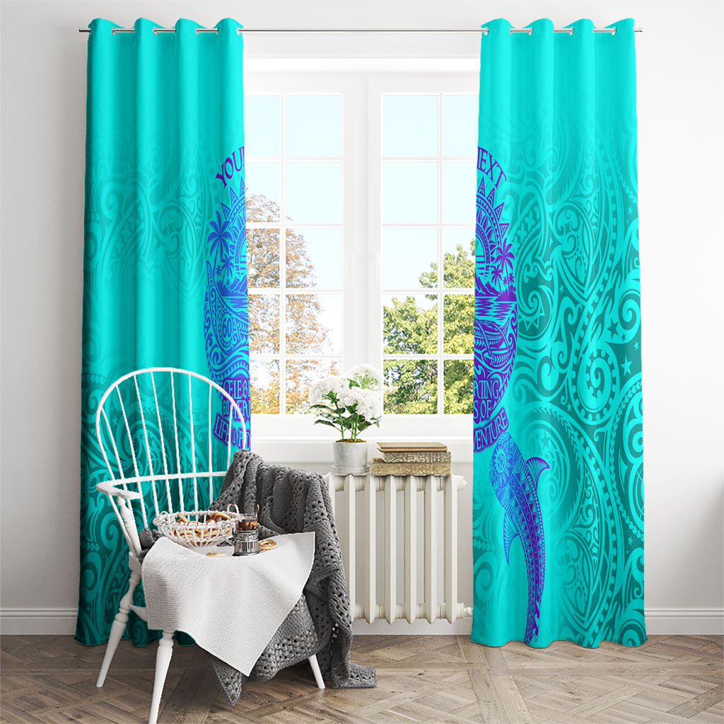 Personalized Polynesian 60th Birthday Island Life Since 1966 Window Curtain Vibrant Tribal Tattoo Ocean Sunset Pattern TS04 - Polynesian Pride