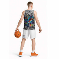 Chur Bro Shaka Sign Basketball Jersey New Zealand Koru Colorful Graffiti Splash TS04 - Polynesian Pride