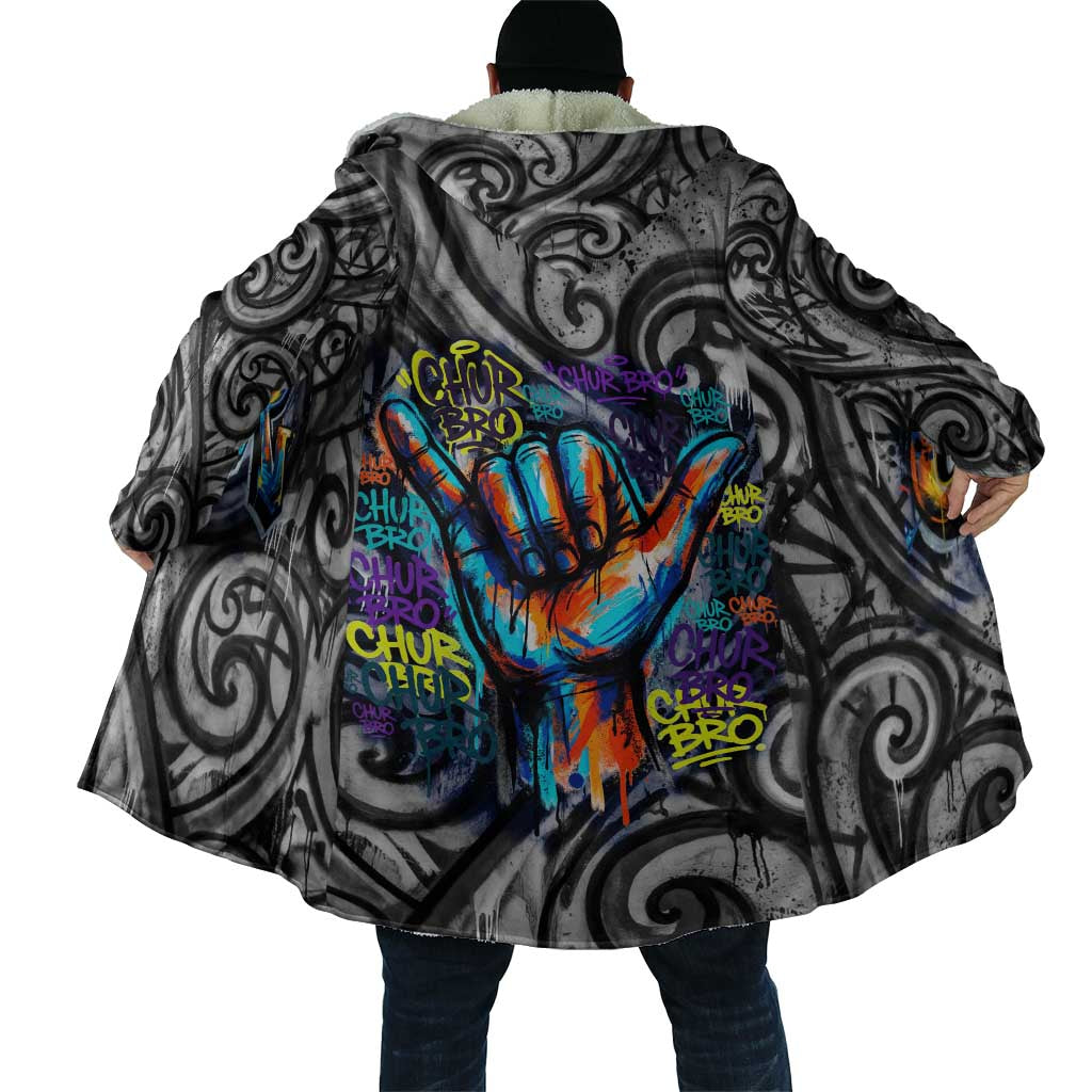 Chur Bro Shaka Sign Cloak New Zealand Koru Colorful Graffiti Splash