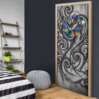 Chur Bro Shaka Sign Door Cover New Zealand Koru Colorful Graffiti Splash TS04 - Polynesian Pride